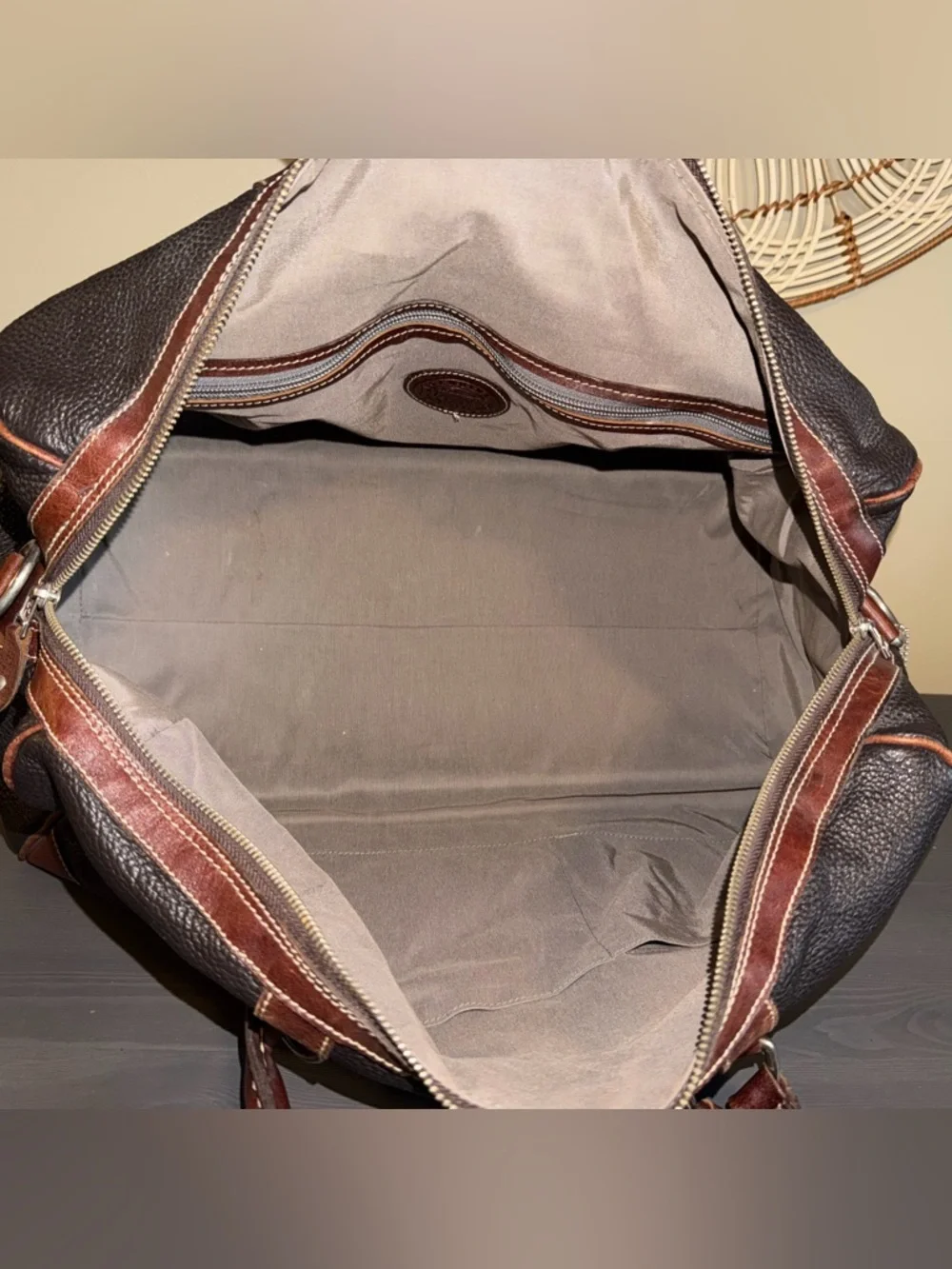 Roots Canada Vintage Leather Weekender Duffel Bag - Brown
